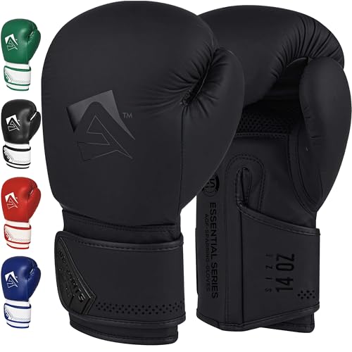 AQF Boxhandschuhe Für Boxen Und Box Training Box Handschuhe MMA, UFC Boxing Gloves Kickboxen Punching Sparring Boxsack Sandsack Muay Thai (Matt Schwarz, 10oz) 1 AQF Boxhandschuhe Für Boxen Und Box Training Box Handschuhe MMA, UFC Boxing Gloves Kickboxen Punching Sparring Boxsack Sandsack Muay Thai (Matt Schwarz, 10oz)