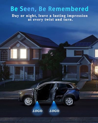 Image of LOWEEY Car Door Lights Logo Projector Puddle Lights Compatible with SRX XTS ATS XT4 XT5 XT6 CT6 Accessories, No Fade 4K-HD Car Welcome Lights(4 Pack, Dual Plug), For CAD-ILLA-C