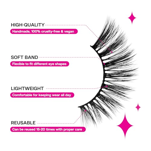 Image of CALAILIS False Eyelash, Eye Makeup Lash 3D Faux Mink Fake Eyelash Long Natural Eyelashes 3 Pairs with 5g False Eyelash Glue (CS28)