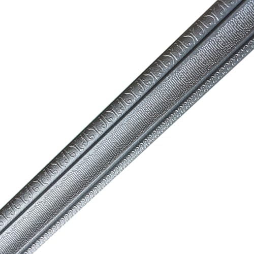 Rodapiés y molduras adhesivas 3D para paredes, Paquete de 3 molduras rodapié espuma autoadhesiva 3D, multicolor, 2, m largo y 8 cm ancho(Silver Gray)