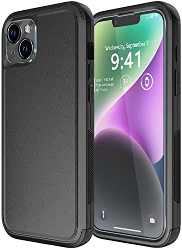 Diverbox Designed for iPhone 14 Plus case with Screen Protector Camera Lens Cover Heavy Duty Shockproof Shock-Resistant Cases for Apple iPhone 14 Plus Phone 6.7 inch (Black)