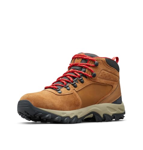 Columbia Men's Newton Ridge Plus II Suede Waterproof, 2024 Elk/Mountain Red, 7