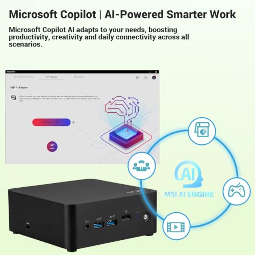 Image of msi Cubi NUC Business MFF Desktop, Intel Core i7-1365U, 16GB DDR5+1TB SSD | Professional Mini PC, MicroSD Card, Wi-Fi 6, Windows 11Pro, Thunderbolt, Support 4K Display for Multitasking at Work /Home