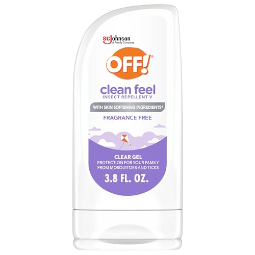 OFF! Clean Feel Insect Repellent Clear Gel with 20% Picaridin, Bug Repellent with Long Lasting Protection from Mosquitoes, Hydrating, 3.8 oz