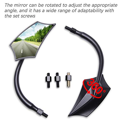 Image of JMTBNO Black 8mm Motorcycle Rear View Mirrors Fits For Road King Street Glide Softail Electra Glide Road Glide Dyna Softail 1982-2018 2019 2020