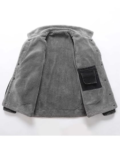 SOMTHRON Men's Fleece Jean Jacket Coat Winter Cotton Sherpa Lined Denim Trucker Jacket Warm Thicken Windbreaker2