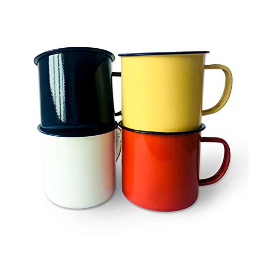 Water Cup Emaille Theekop Keramische Mok Outdoor Home Vintage Ontbijt Melk Koffiekopje Gift Mokken Tumbler (Capaciteit: 500ML, Kleur: Geel) - Image 3