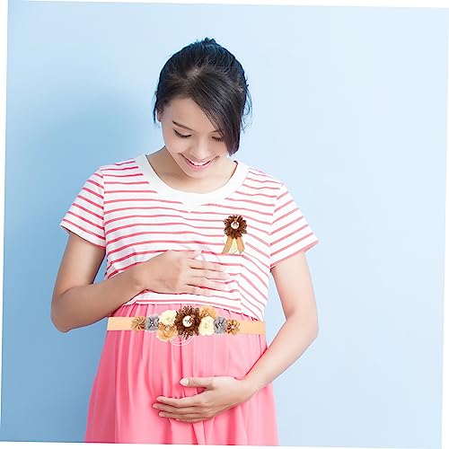 Ceinture de maternité en satin café pour future maman - 5