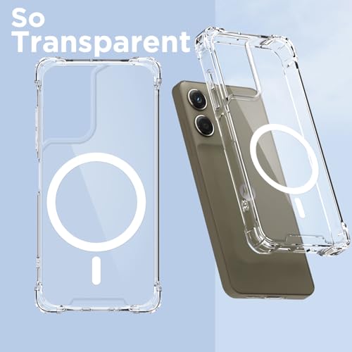 Image of Amazon Basics Back Cover for Motorola Moto G06 Power Mag-Safe Shockproof PC + TPU Protective Case Magnetic Support Bumper Case (Transparent Mag-Safe)