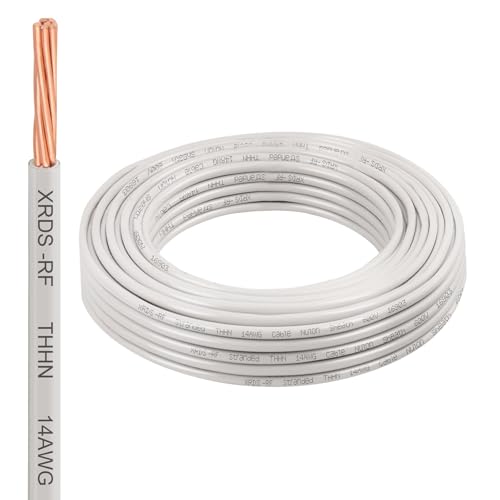 Image of 14AWG THHN Electrical Wire 25FT - Stranded Bare Copper Conductor with PVC and Nylon Insulation, Heat and Oil Resistant Cable for Indoor & Outdoor Wiring