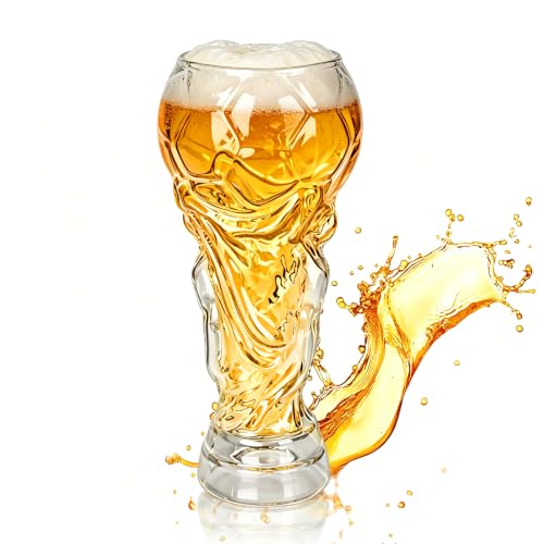 Hbzunt Beer Glass for World 2026 Football Cup 600ml Souvenir Beer Glass for Football Fans Watching Games World Cup Glass for Sports Fans Party Bar Club