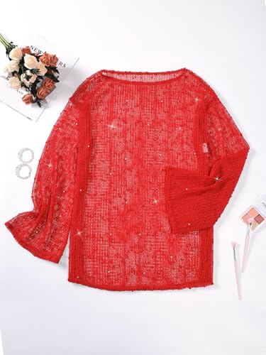 Image of Lilosy Sexy Crochet Sheer Kaftan Caftan Beach Dress Bathing Suit Swim Coverup Summer Vacation Outfits One Piece