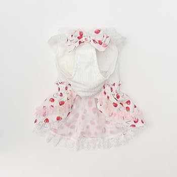 Amazon.co.jp: いちご柄シフォンドッキングワンピース (ホワイト