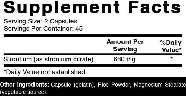 Miniatura 2 de Oxify Srontium 680 mg 90 cápsulas Sin gluten, sin OMG Suplemento fabricado en Estados Unidos