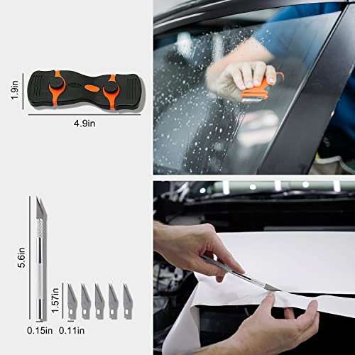 YXGOOD 9 Pcs Vehicle Car Window Tint Application Tools Kit Glass Protective Film Installing Tool Car Window Film Squeegee Auto Vinyl Wrap Installation Kit for Vinyl (9) by YXGOOD - Image 5