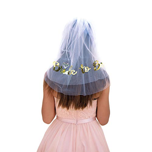 Preisvergleich Produktbild Oblique Unique® Bride to Be Brautschleier mit Haarkamm Einsteckkamm JGA Junggesellinnenabschied Hen Party Hochzeit Schleier Weiß Gold