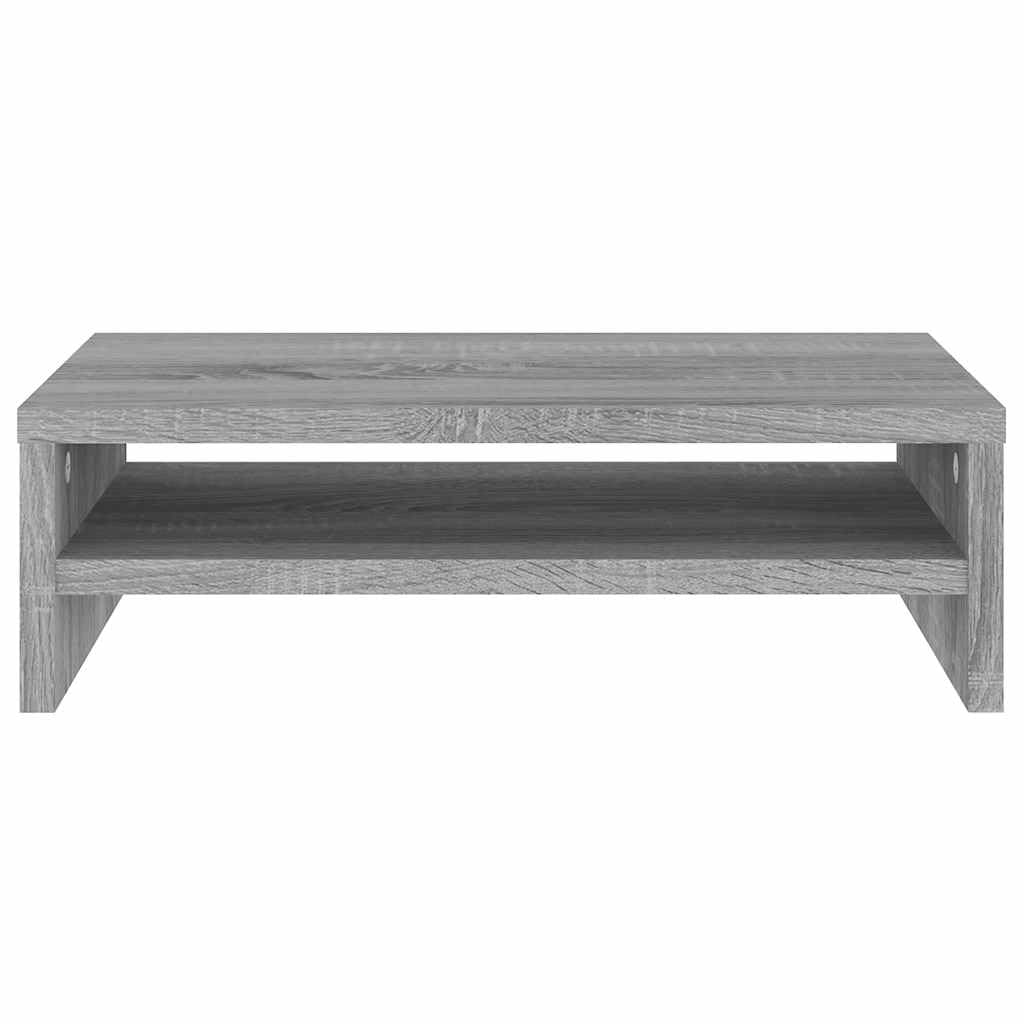 Supporto per monitor grigio Sonoma, 42 x 24 x 13 cm, in legno con vano portaoggetti, per scrivania, PC, laptop e TV