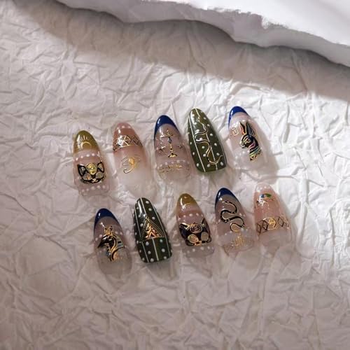 Image of Black Gold Nail Art Stickers Snake Nail Decals Self Adhesive 5D Embossed Nail Sticker for Nail Art India Design Manicure Supplies for Women Girls Nail Decorations Accessories