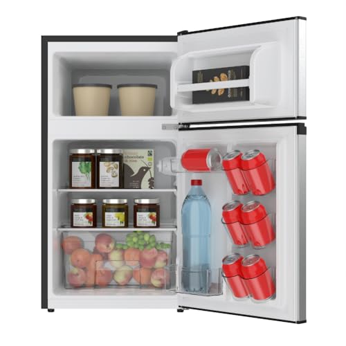 FRIGIDAIRE 3.2 Cu Ft Double Door Top Freezer Refrigerator, Stainless on Fridge.com