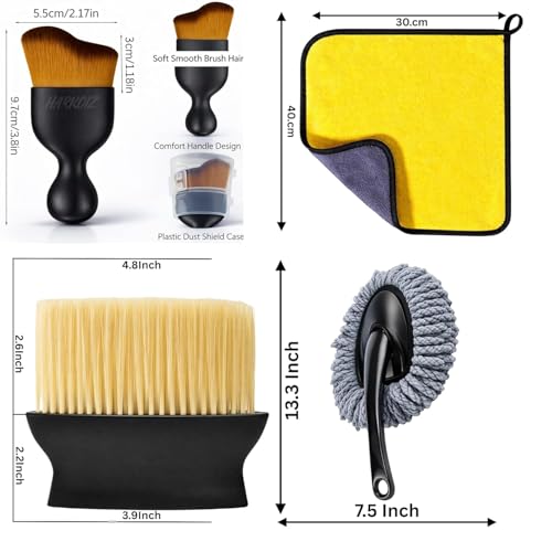 Image of 7-in-1 Car Cleaning Kit - Extendable Microfiber Car Wash Mop, Dashboard & AC Vent Detailing Brush, Dusting Duster, Wash Pad & Hooks | Interior & Exterior Car Care Combo (Pack of 7) (4 PCS)