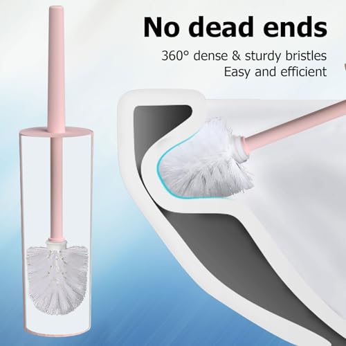 Brosses WC anti-odeur Topsky lot de 2 support fermé en plastique avec têtes de rechange