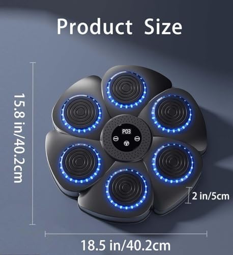 Image of Music Boxing Machine Bluetooth Wall-Mounted with Boxing Gloves, 9 Speed Modes and Counting Mode, Fun-Filled and Safe Exercise for Adults & Children (SS-03)