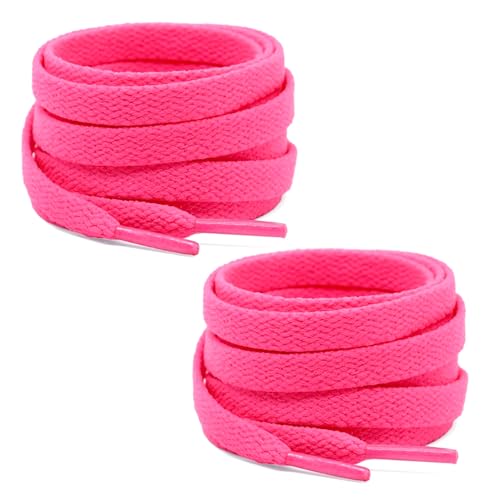Image of 2 PAIRS Flat Shoe laces 48 Inches Wide Shoelaces for Athletic Running Sneakers Sports Shoes Boot Laces Strings (2 Pairs)