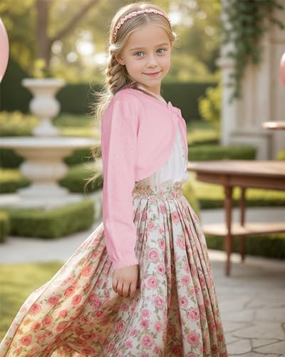 BOBOYOYO Long Sleeve Girls Shrug Knit Girls Cardigan Childrens Bolero Dress Sweater Toddler Shawl Cover Up for 3-12Y4