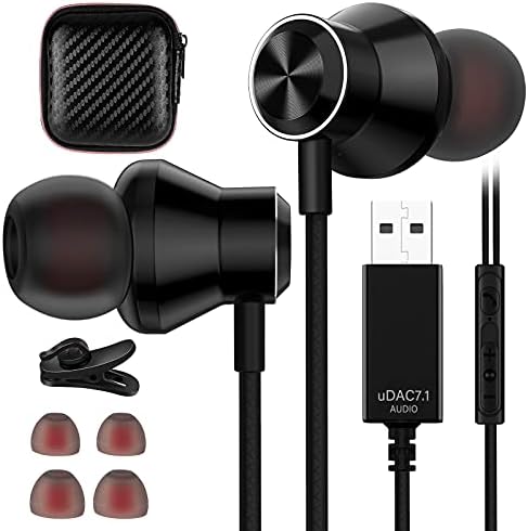 USB Headphones Computer Headset, COOYA Noise Cancelling in-Ear Wired Earphones with Microphone 7.5FT for Office Live Broadcast Gaming PS4, Compatible with Laptop, Desktop PC, Notebook, Chromebook