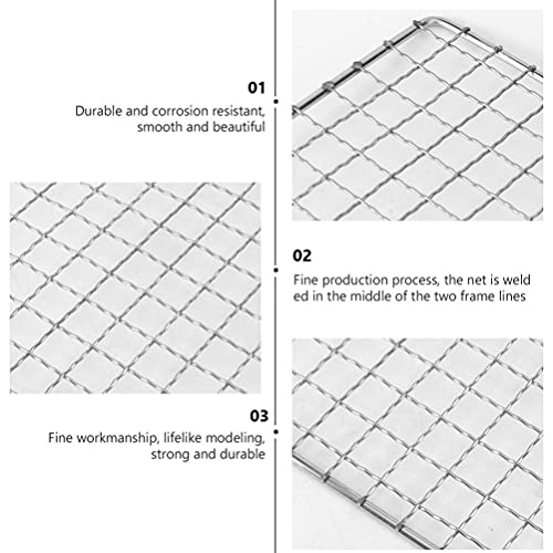 Beaupretty 2pcs Barbecue Stainless Steel Cooking Grates Replacement Parts for Grill Cooking Grid Bbq Nets