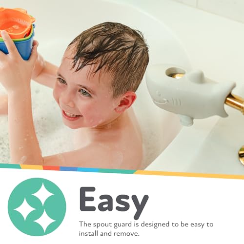 Image of Nuby Bathtub Safety Spout Guard - Compatible with Most Standard Faucets - Bath Toys - Shark
