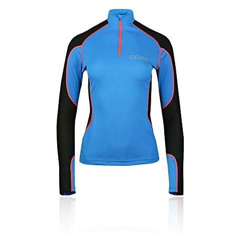 OMM Meridian Zip Running Top - Black/Blue, Medium Cover