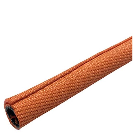 Electriduct 3/8" Double Layer Self Closing Braided Wrap Sleeve Cable Management - 100 Feet - Orange