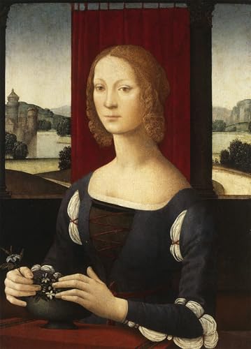 Peinture huile Caterina Sforza Lorenzo Di Credi affiche toile decoration bureau 60x90
