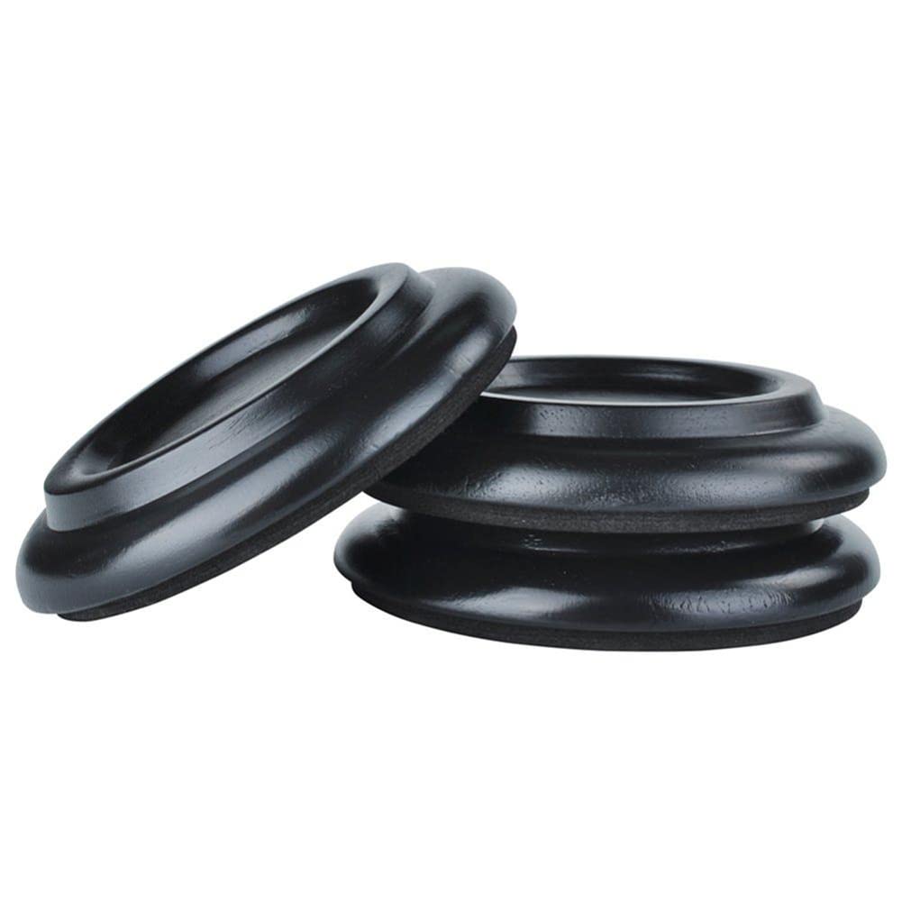 Alnicov Coppe per ruote per pianoforte a coda, sottobicchieri in legno, con schiuma antiscivolo e antirumore, per pianoforte a coda (3 pezzi, nero)