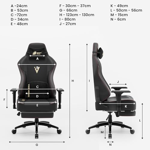 Green Soul Vision Pro Multi-Functional Ergonomic Gaming Chair, Leatherette Upholstery, 4D Armrests, Integrated Footrest, Sturdy Metal Base & 180Β°... - Image 3