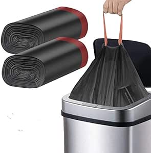 Sacchetti Per Spazzatura Manf&acirc; - 60x70 Cm, 50L, Chiusura A Coulisse, Nero, 72 Pezzi