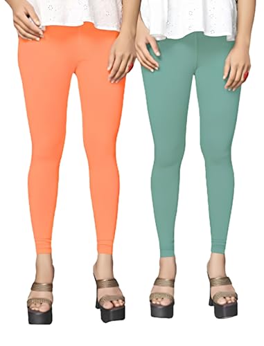 Image of Women's Cotton Lycra Ankle Length Legging with Strechable and Regular Fit | Pant for Women (Pack of 2)
