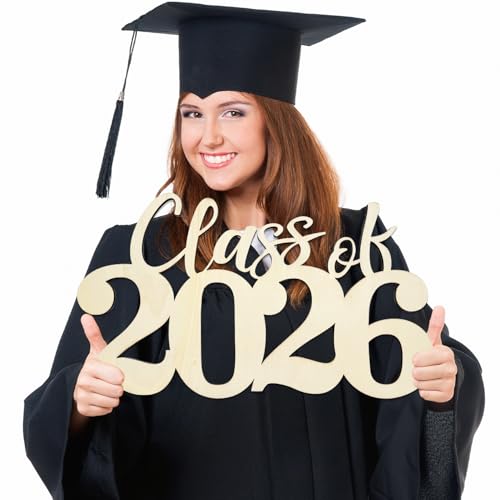 2026 Graduation Decorations Class of 2026 Wooden Sign 2026 Wood Cutout Ornament Graduation Photo Booth Prop Changing the Color by Yourself Wood Sign