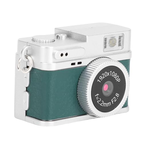 FAUOSWUK Schlüsselanhänger-Digitalkamera, Super-HD-Objektiv, 1080P-Videorecorder mit Blitzlicht und Buntem Bildschirm, für Reisen und Lernen (Grün)