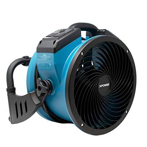 XPOWER FC-250AD Heavy Duty Whole Room Air Circulator Blower Fan with Built-in Power Outlets - Blue