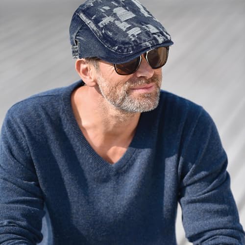 Image of 3Pcs Men's Newsboy Caps Cotton Cooling Hat Adjustable Flat Cap for Men