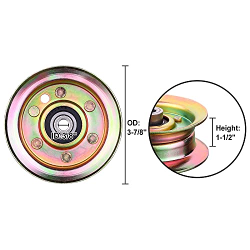 Belleone 177968 Idler Pulley Fits For Craftsman Hus Qvarna Mower- 193197 Flat Idler Pulley Compatible With Hu Sears Poulan Lawn Tractors With 42" 46" 48" Deck, Replace For Hus Qvarna 532177968 #TOP1