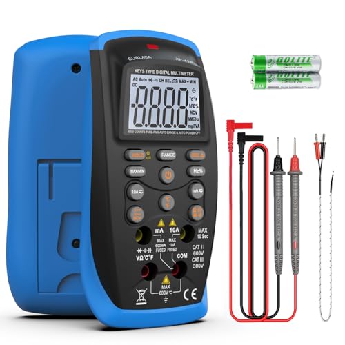 SURLABA Digital Multimeter, TRMS Autoranging Multitester 6000 Counts Voltmeter Measures AC/DC Current, Voltage, Continuity, Capacitance, NCV, Resistance, Frequency, Temperature, Duty, Diodes (XF-42B)