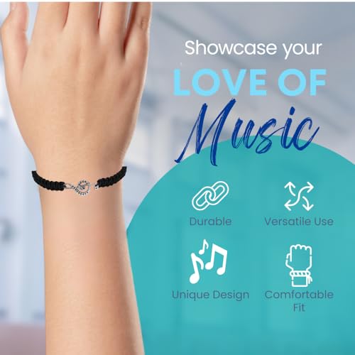 Infinity Collection Charm Bracelet - Treble Clef Jewelry With Adjustable Braided Band, Music Gift for Musicians, Marching Band Members, and Music Lovers4