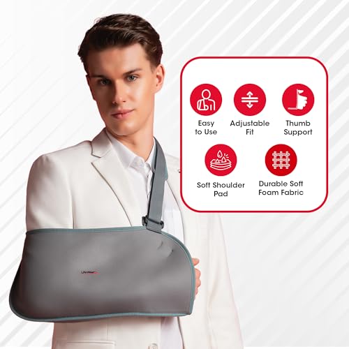 Image of Life Wear Arm Sling Baggy, Arm Brace Immobilizer for Fracture Healing and Recovery, Arm and Shoulder Sling with Elbow Support, For Soft Tissue Injuries, Post-plaster Casts, and Pain Relief, Size (S)