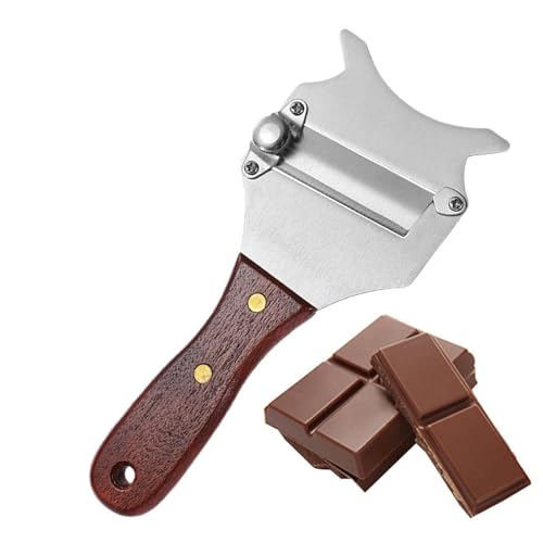 Staingua De Trufa De Acero Inoxidable: Mango De Madera, 19x8 Cm, Cuchilla Resistente A La Óxido Ajustable, Cortadora Multipropósito | Rasuradora De Chocolate, Rallador De Queso, Cortador De Champiñone