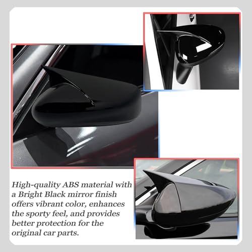 Image of Side Mirror Cover,for Nissan Altima 2013-2018, Bright Black Side Rear Mirror Covers Body Kit Accessories for Cars（Without Turn Signal Cutout）