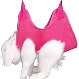 Rabbit Grooming Hammock with Safety Belt for Nail Clipping, Grooming, Bunny Bathing Bag for Nail Trimming, Cat Claw Care Bag, Small Animal Grooming Harness (Red,X-Small)