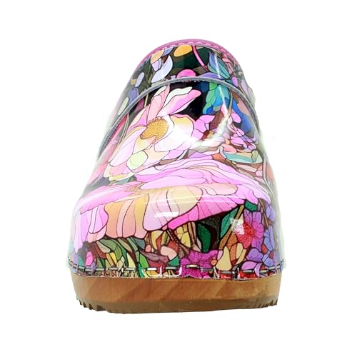 Image of Bjork Maja Wood Open Back Leather Clogs